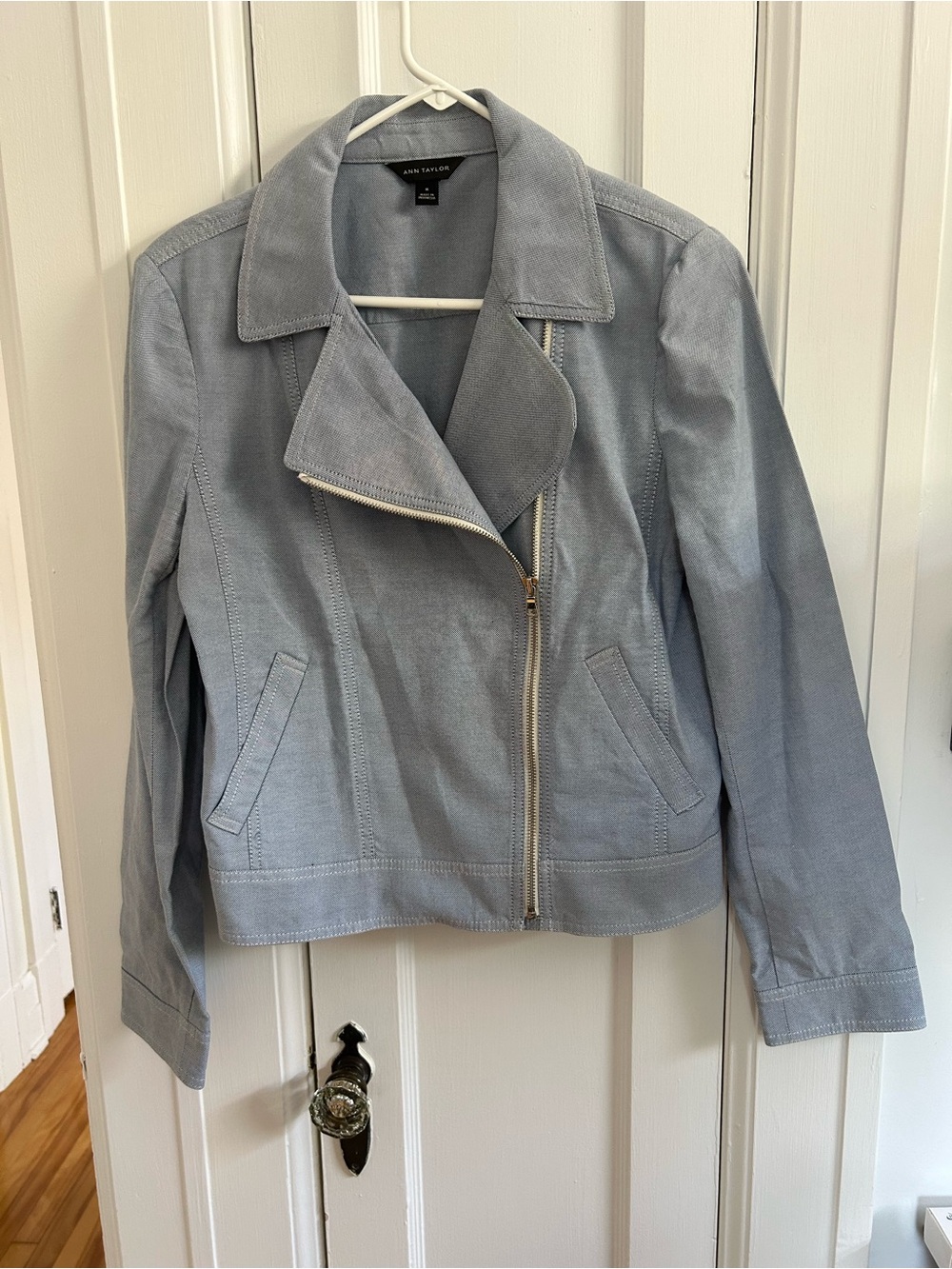 Ann Taylor Pale Blue  Asymmetrical Zip Jacket and Pants